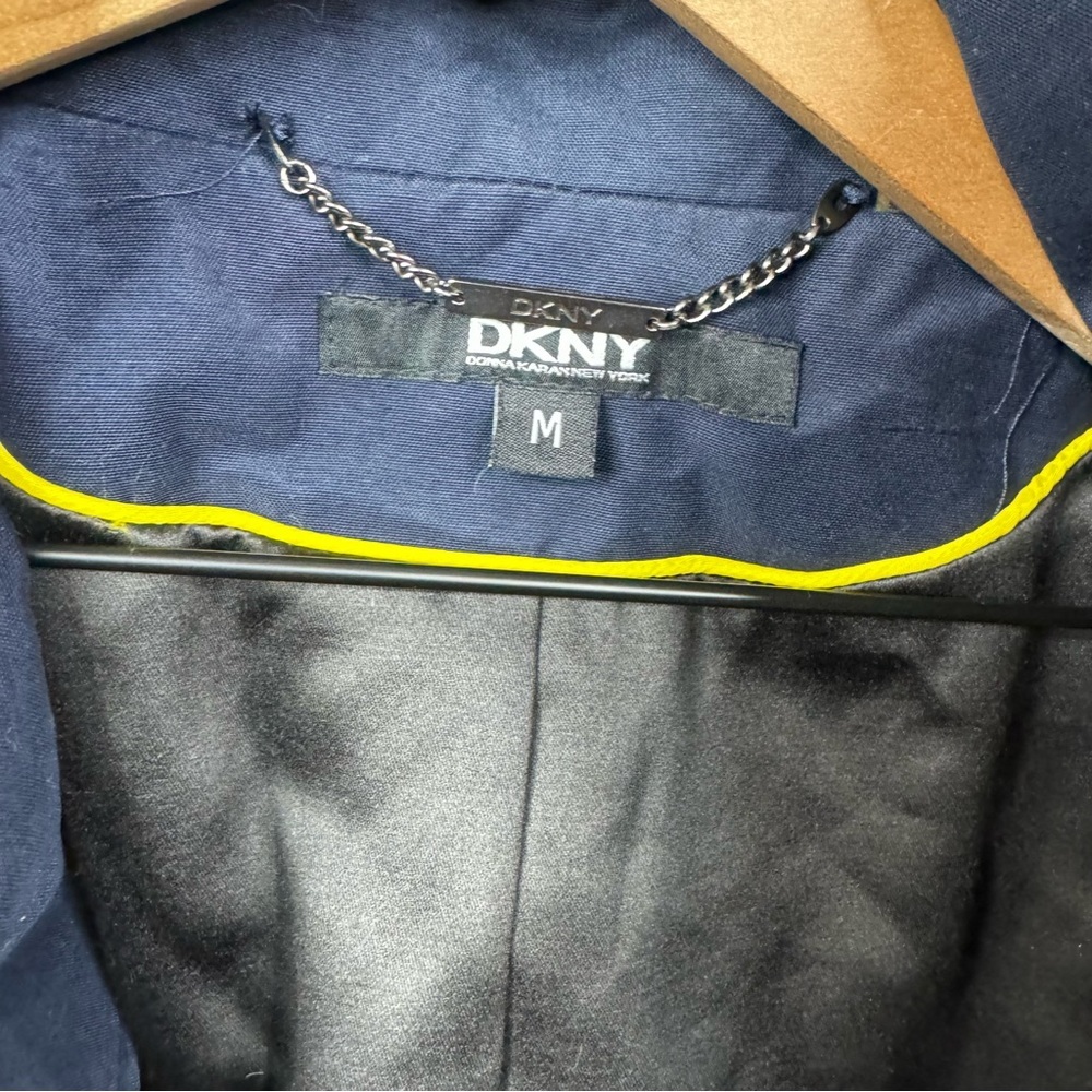 DKNY Pea Coat Navy Button Belted Jacket Coat - Picture 9 of 10